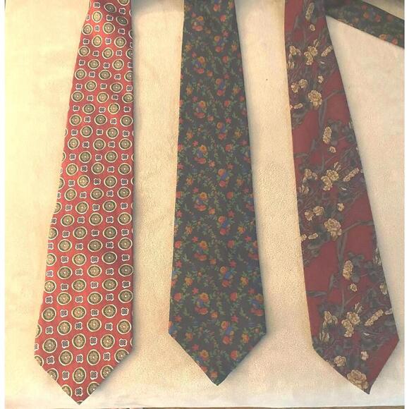 Set of Three Designer Men's Ties - Sarchi, Faconnable, Chaps - Picture 1 of 7